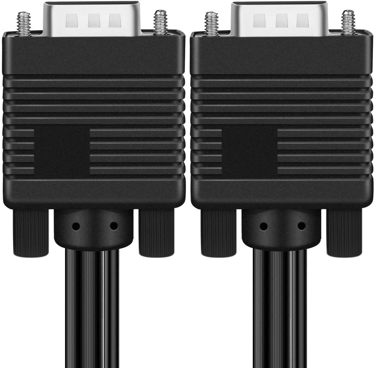 TNP Premium VGA to VGA Cable (10 Feet) HD15 Male to Male M/M VGA SVGA UXGA Extension Wire Cord for LCD LED Monitor TV HDTV Display Projector