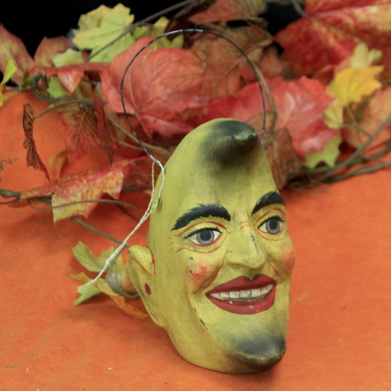 Halloween 7.0" Sm Crescent Moon Candy Bucket Face Vintage Retro  -  Decorative Figurines