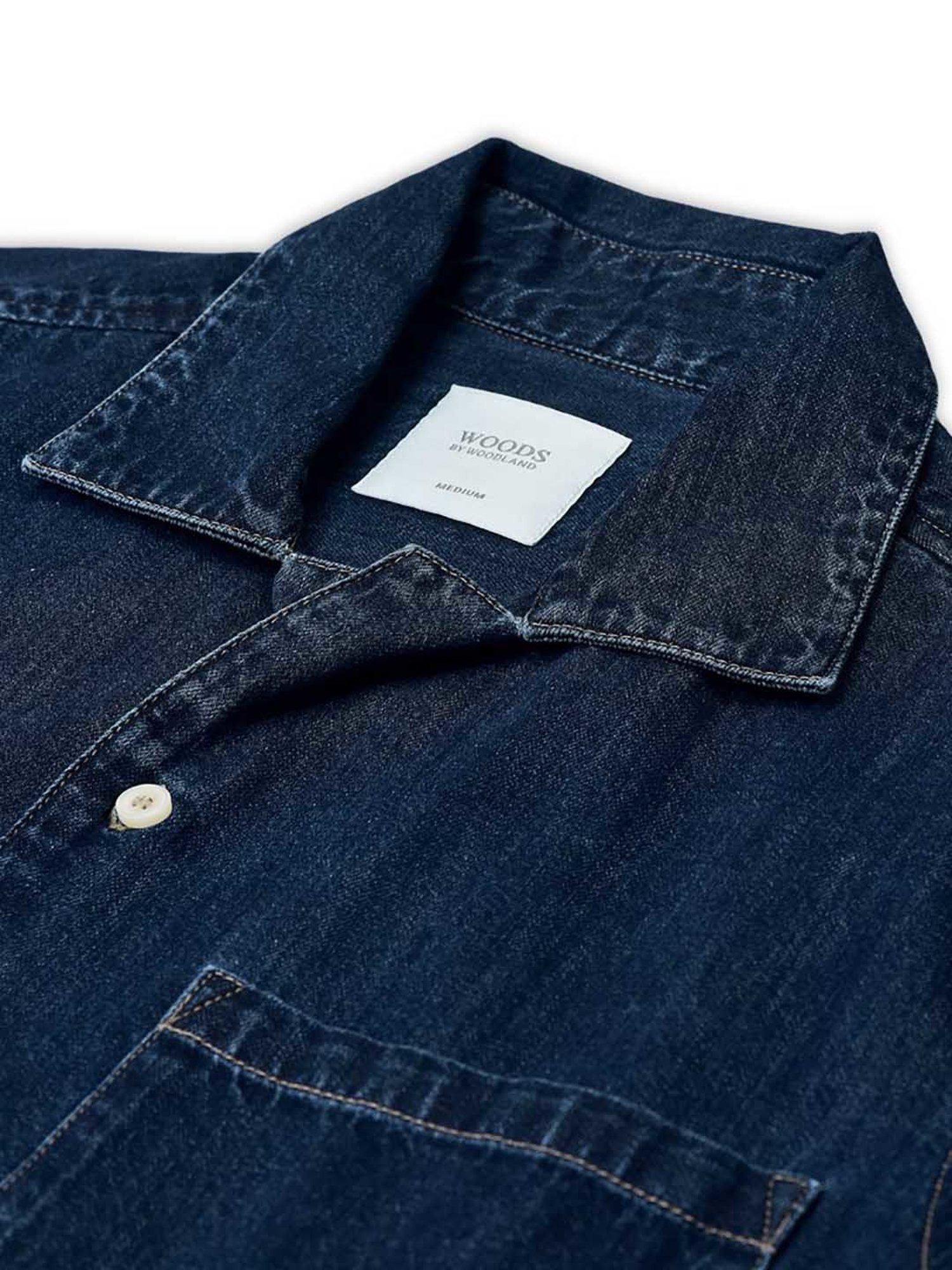 Woods Indigo Blue Regular Fit Cotton Shirt