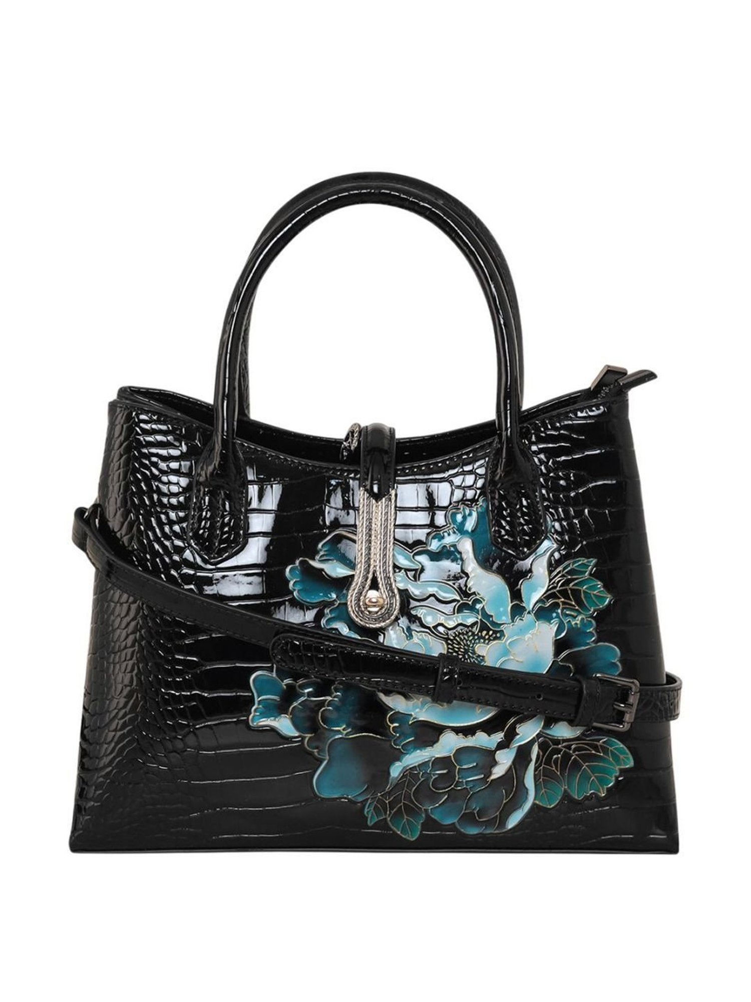 Tohl Avon Black Solid Medium Handbag