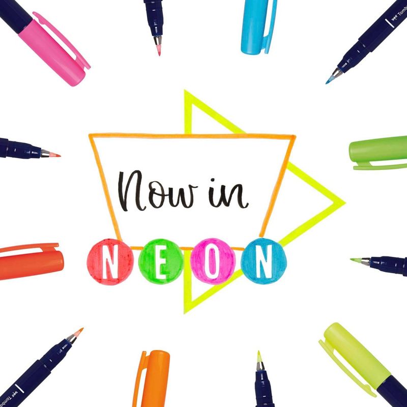 Tombow 6ct Fudenosuke Brush Pens - Neon