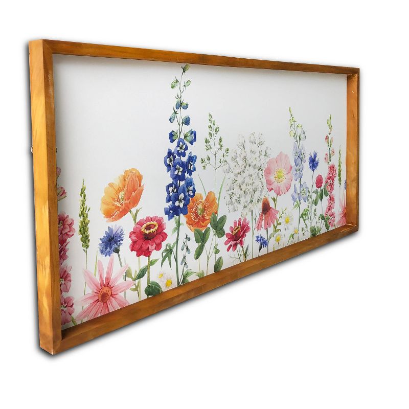 19" x 45" Spring Garden Wood Framed Wall Canvas - Gallery 57