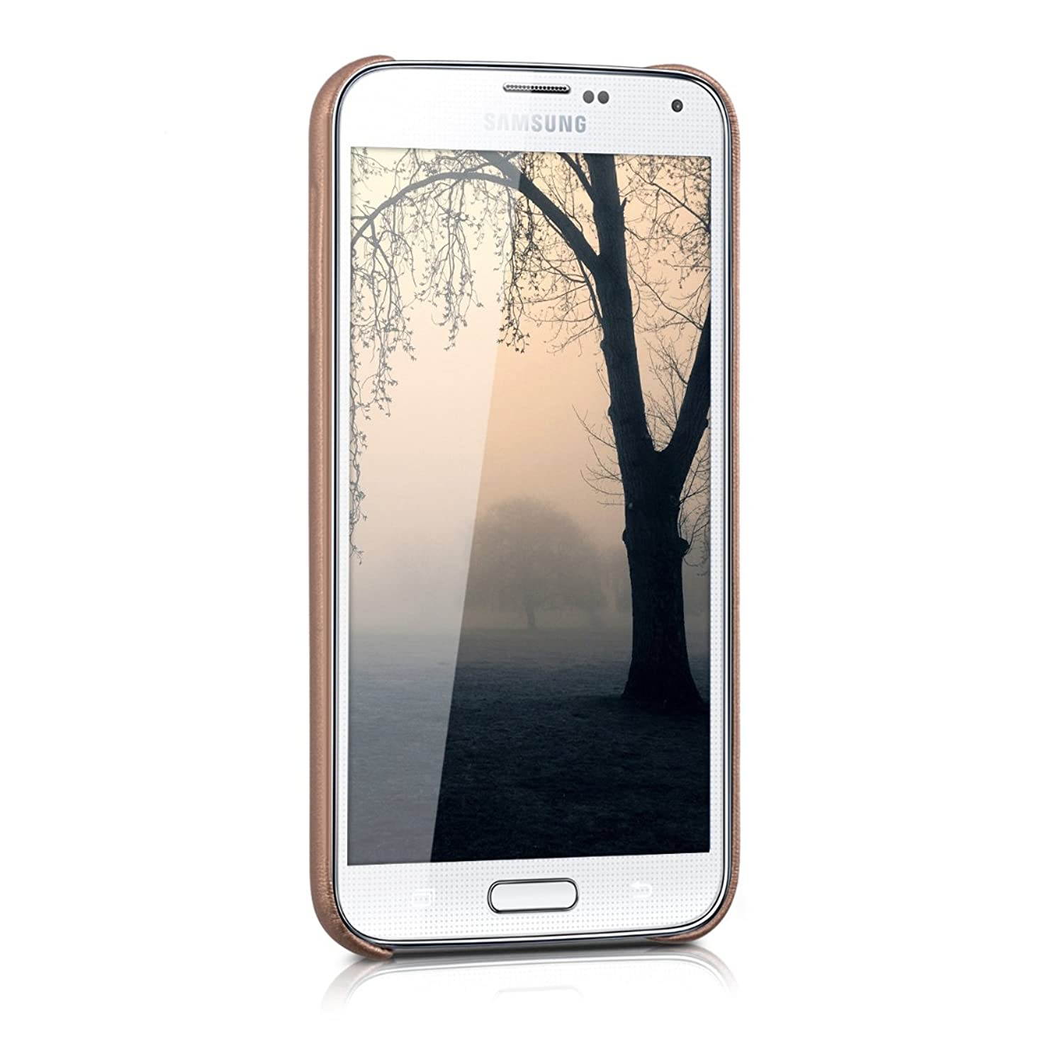 kwmobile Case Compatible with Samsung Galaxy S5 / S5 Neo - Soft Durable Shockproof PU Leather Smartphone Cover - Rose Gold