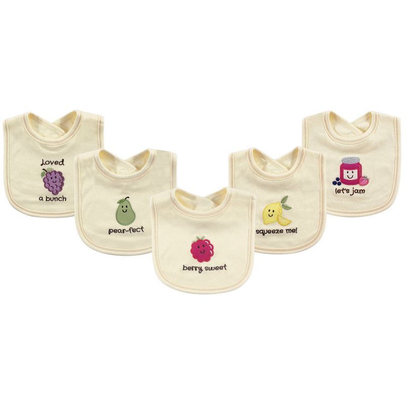 Touched by Nature Baby Organic Cotton Bibs 5pk, Berry, One Size