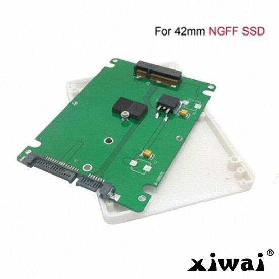 Xiwai USB 3.0 to SATA 22 pin & B+M Key Socket 2 M.2 NGFF (SATA) SSD to 2.5 SATA Adapter Card Adapter with white Case