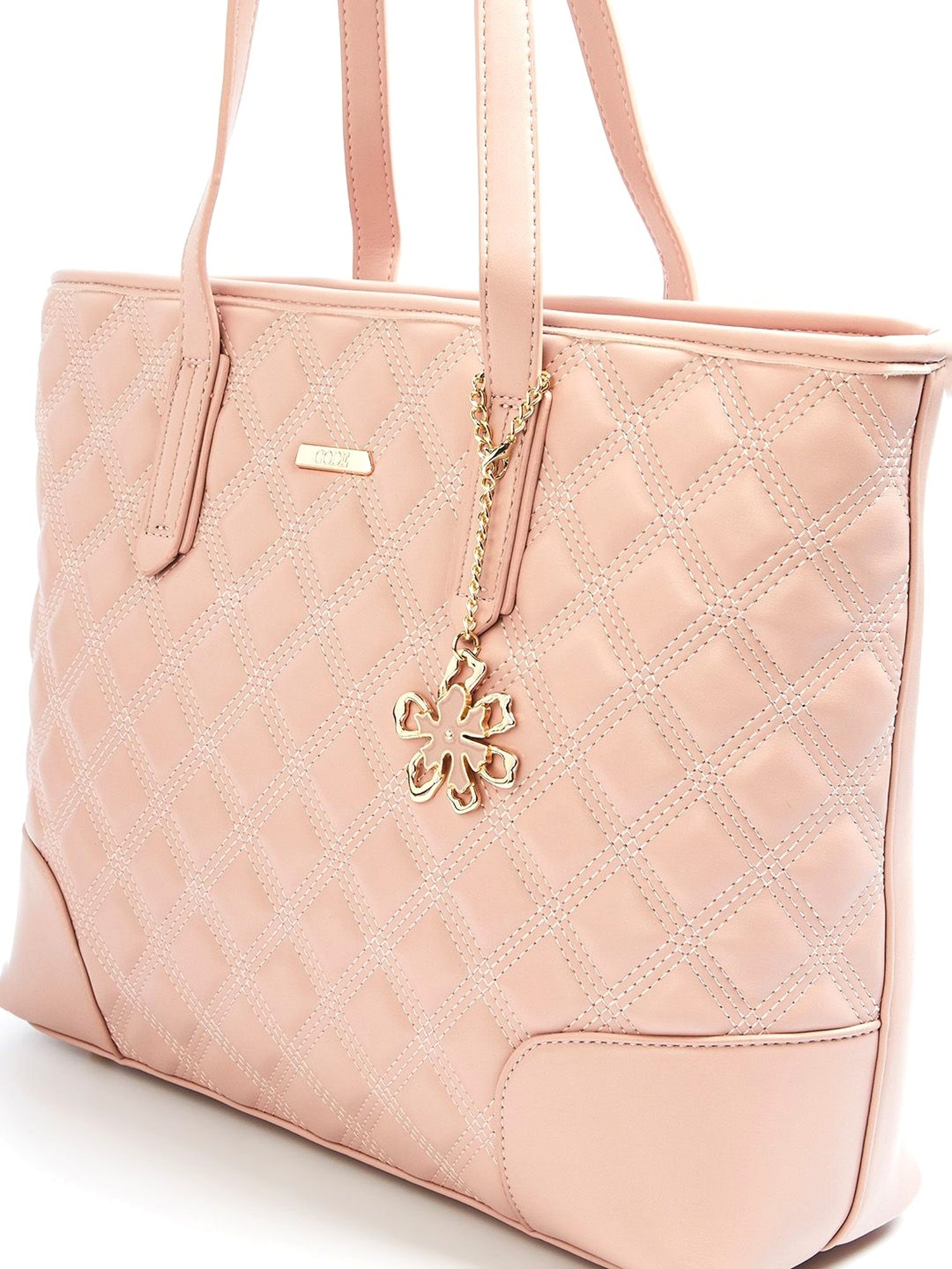Code by Lifestyle Nude Quilted Shoulder Bag