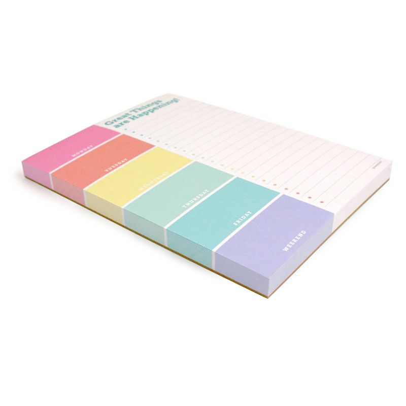 6" x 8" Great Things Are Happening 120pg Desk Pad Pastel - greenroom