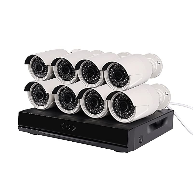 1080P POE Security Kit 8CH NVR 8x IP Camera Night Vision Motion Detection Alarm Remote Control P2P Indoor Outdoor Waterproof CCTV Surveillance