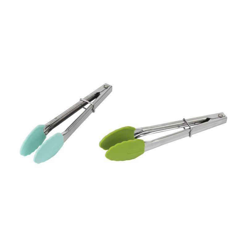GoodCook Ready 2pk Stainless Steel with Silicone Tips Mini Tongs