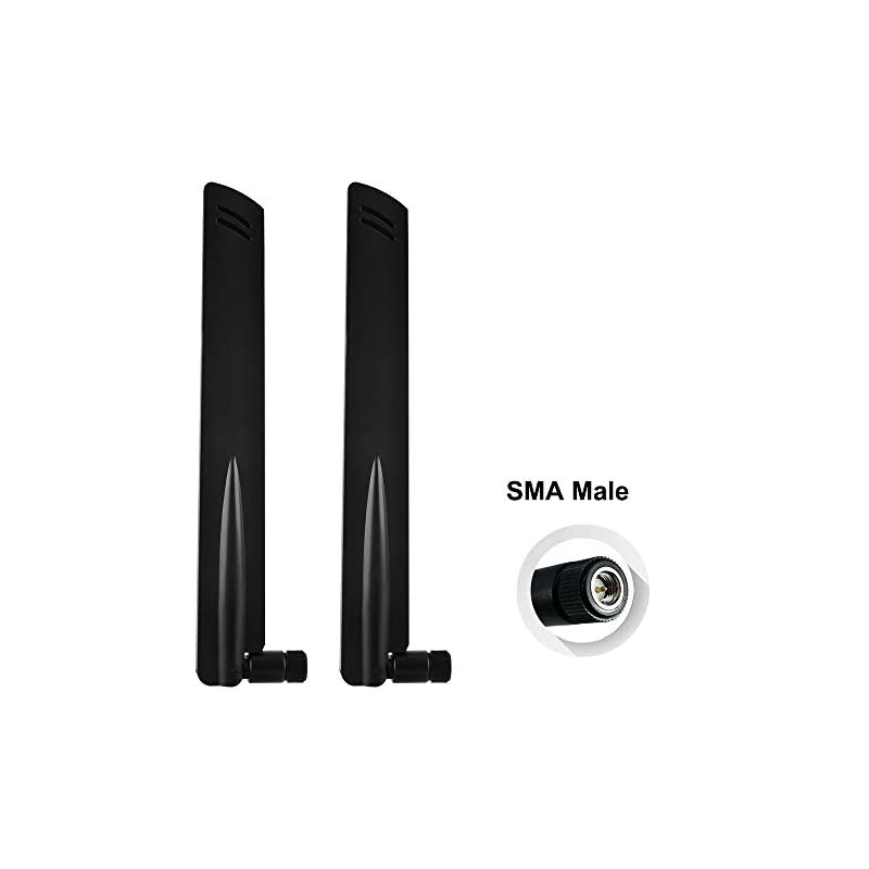 4G LTE Antenna, WiFi Antenna Signal Booster 2.4GHz+5GHz Dual Band Amplifier for Verizon/AT&T/Wireless Network Router/Modem/Acess Point and More, Directional Network Reception Male Plug -2 Pack