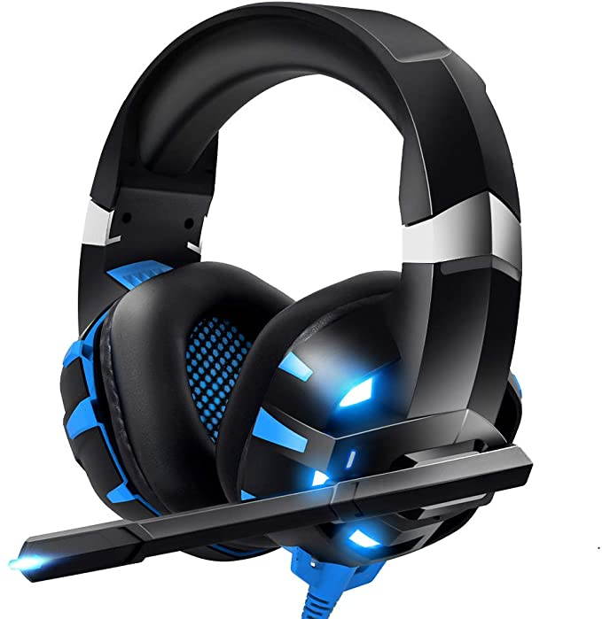 Gaming Headset Xbox One Headset PS4 Headset with Crystal Clear Mic & LED Light, Compatible with PC, PS4, Xbox One Controller(Adapter Not Included)