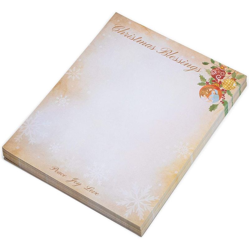 Faithful Finds 96-Pack Christmas Blessings Letterhead Stationery Printer Paper (8.5 x 11 In)