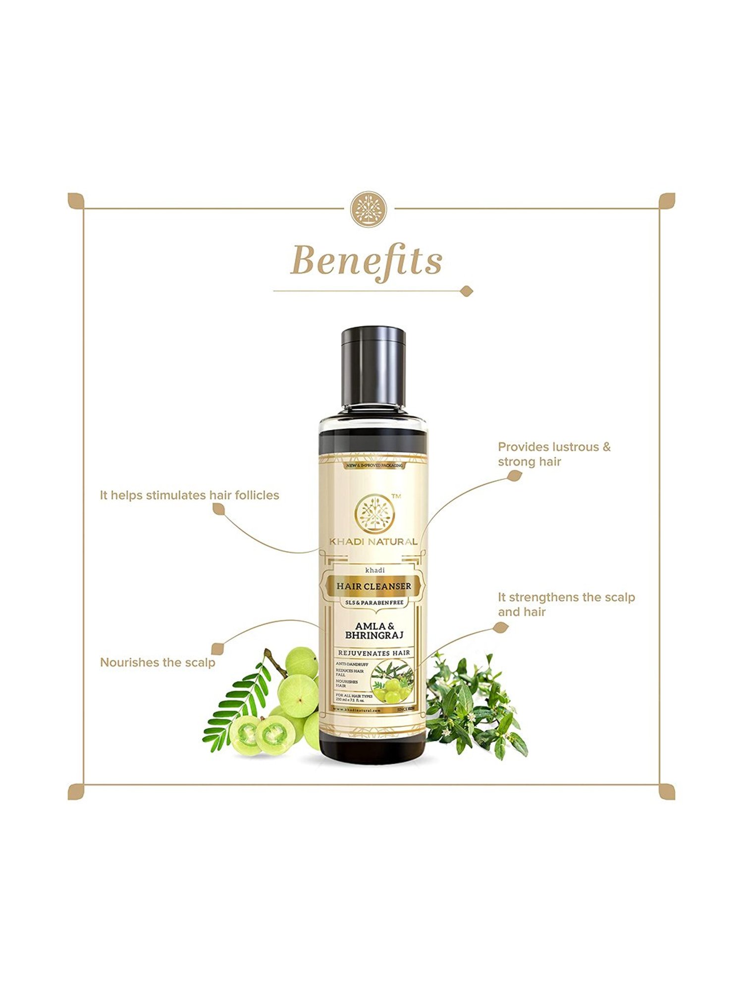 Khadi Natural Amla & Bhringraj Hair Cleanser - 210 ml