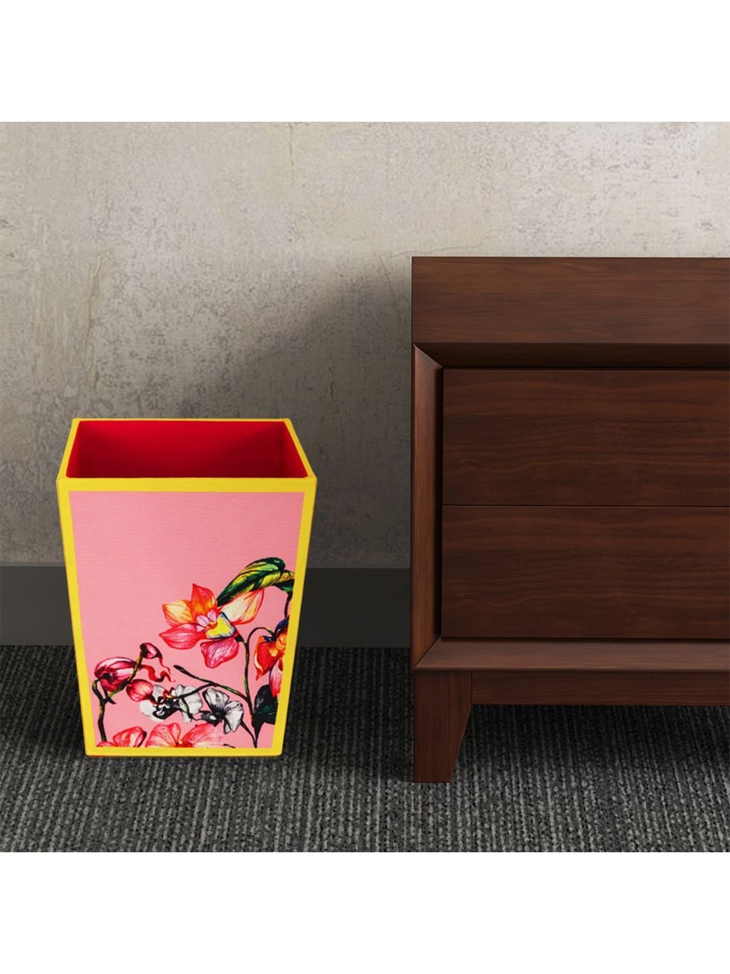 SEJ by Nisha Gupta Pink Wooden Open Dry Bin - 11.5 Litres