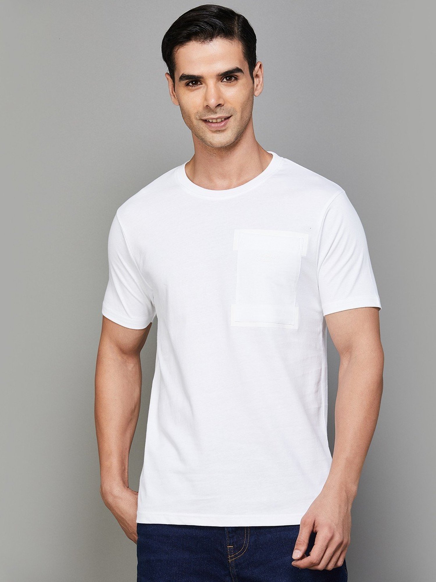 BOSSINI White Cotton Regular Fit T-Shirt