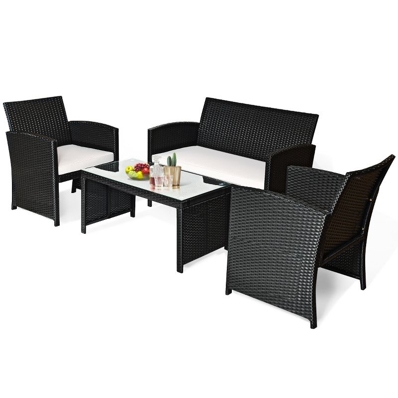 7pc Studio Shine Collection Patio Conversation Set with Sofa, 4 Armchairs & 2 Tables - W Unlimited