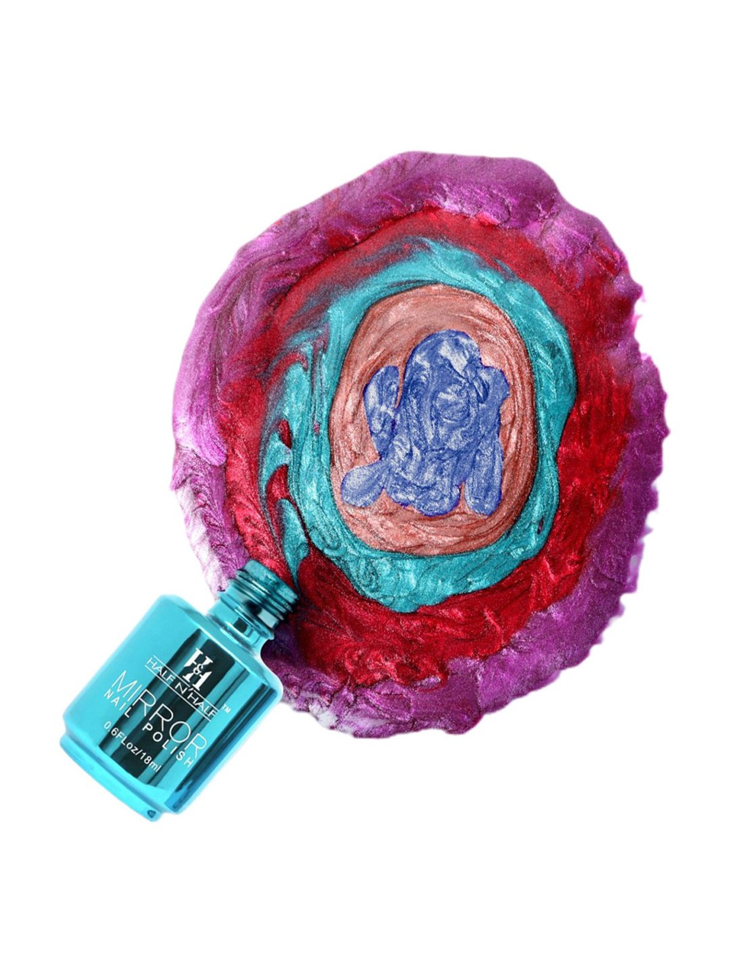 Half N Half Mirror Nail Polish Blue - 18 ml