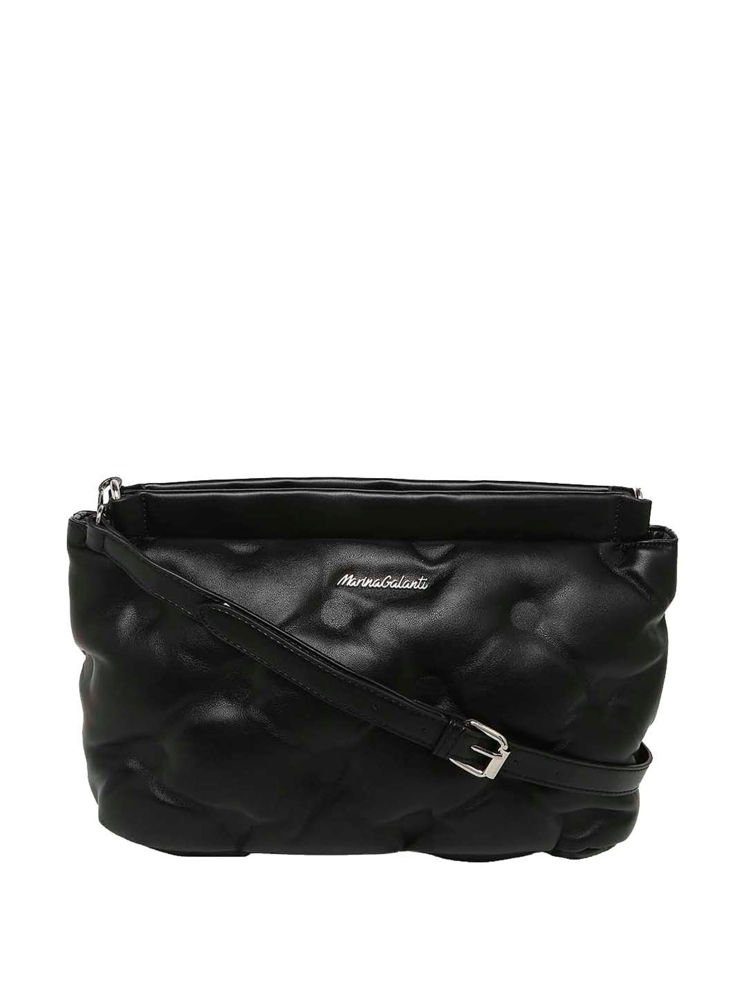 Marina Galanti Black Textured Medium Sling Handbag