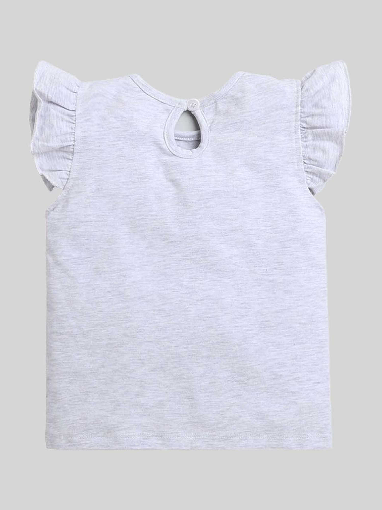 The Magic Wand Kids Grey & Navy Cotton Blend Solid Top Set