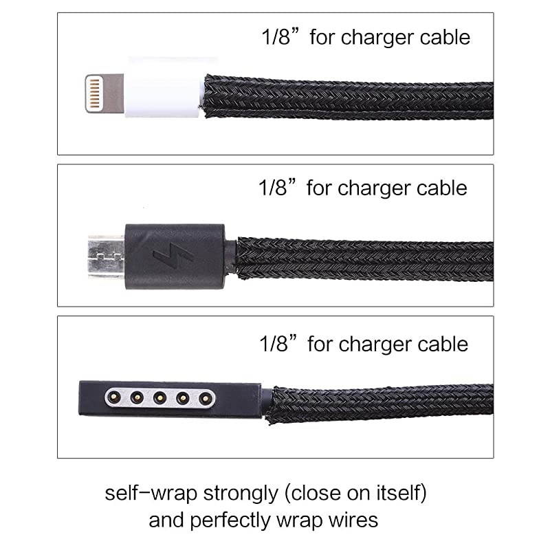 10ft 18 inch Cord Protector Wire Loom Tubing Cable Sleeve Split Sleeving For USB Cable Power Cord Audio Video Cable Protect Cat From Chewing Cords Black