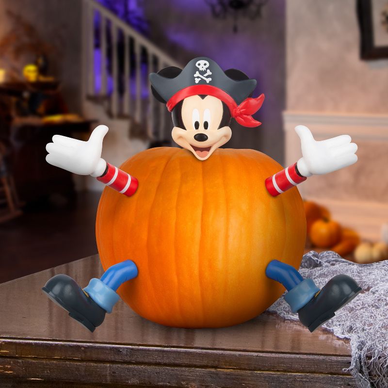 Gemmy Pumpkin Push Ins Mickey as Pirate Disney, orange