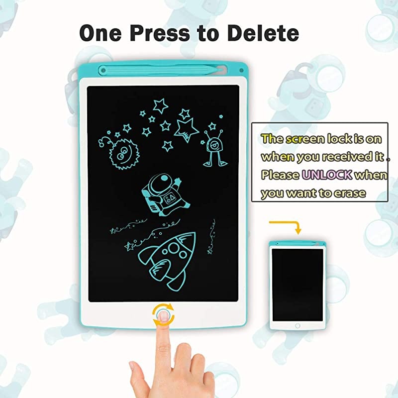 LCD Writing Tablet 10 Inch Digital Electronic Graphics Tablet Ewriter with Memory Lock Mini Board Handwriting Pad Suitable for Kids and Adults for Home SchoolOffice Blue