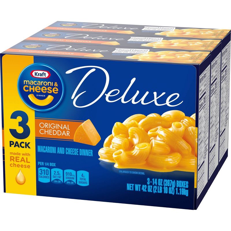 Kraft Deluxe Original Cheddar Macaroni & Cheese Dinner - 3pk