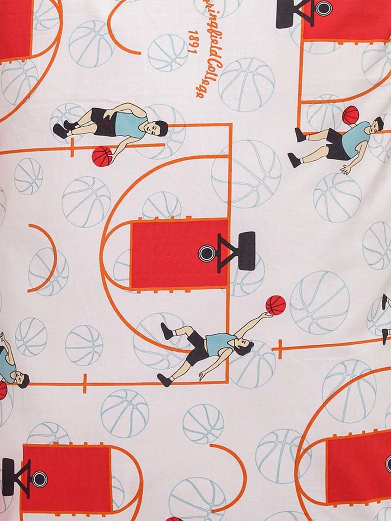 House This Krida Printed Red Cotton Double Bed Sheet with 2 Pillow Covers