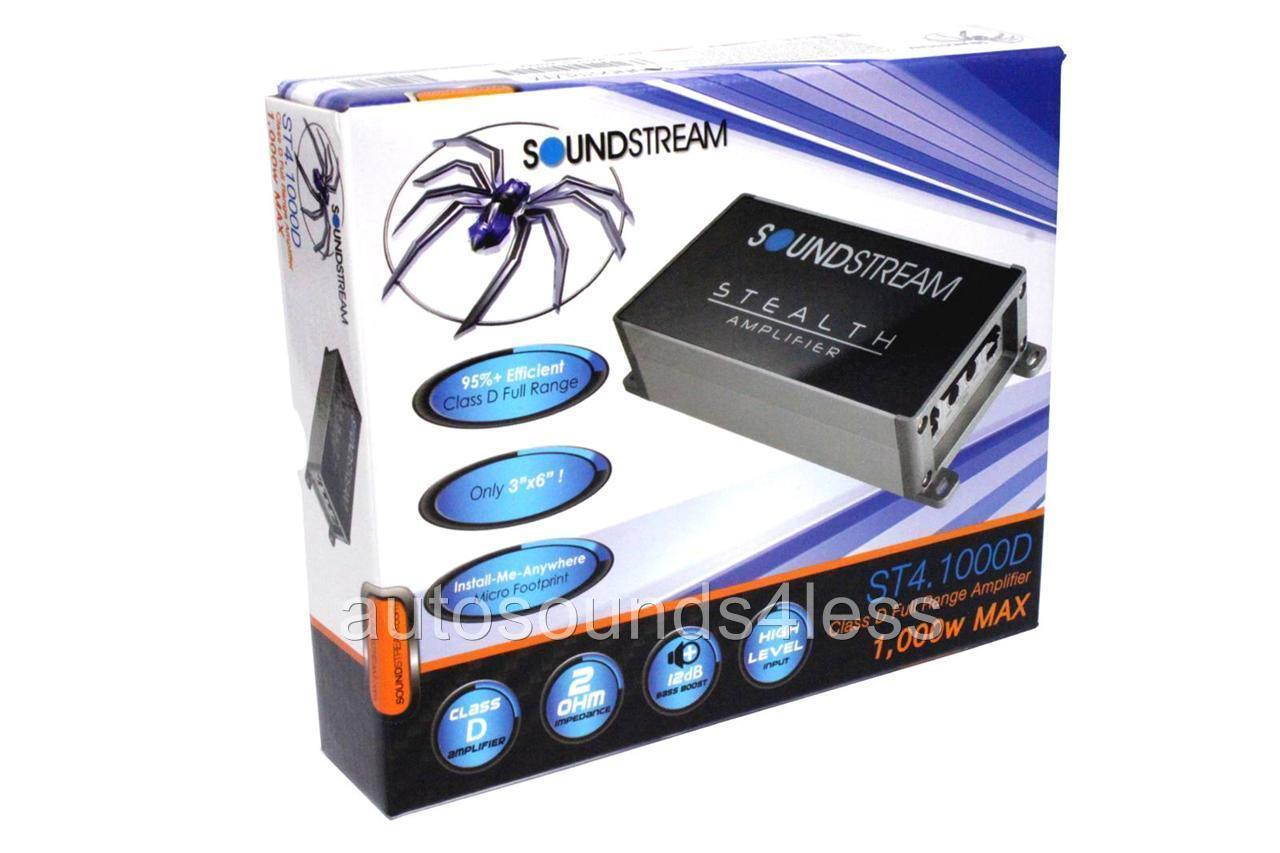 Soundstream ST4.1000D 500 Watt RMS Compact 4-Channel Class D Car Audio Amplifier