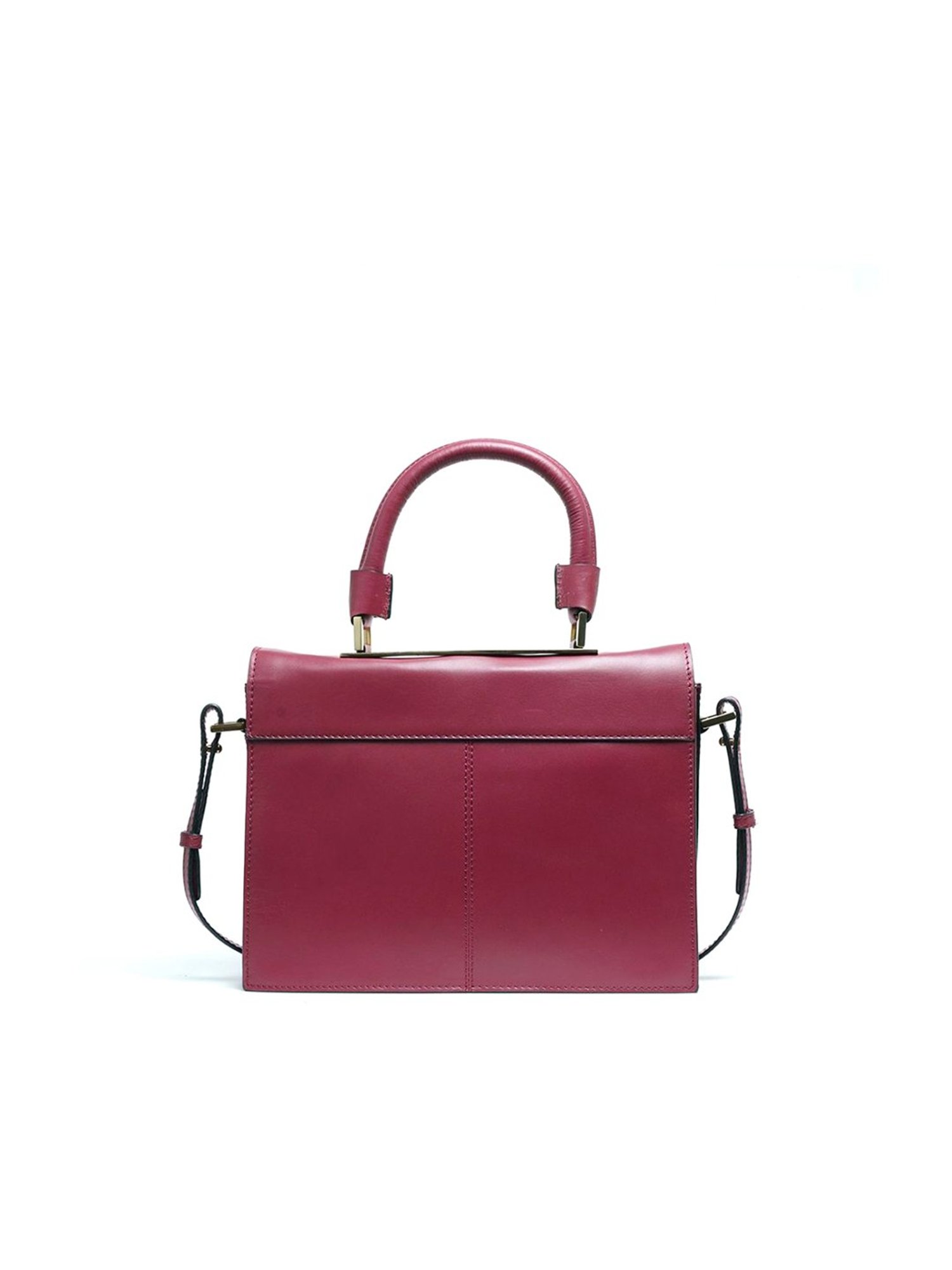 RI2K London Purple Leather Medium Textured Satchel Handbag