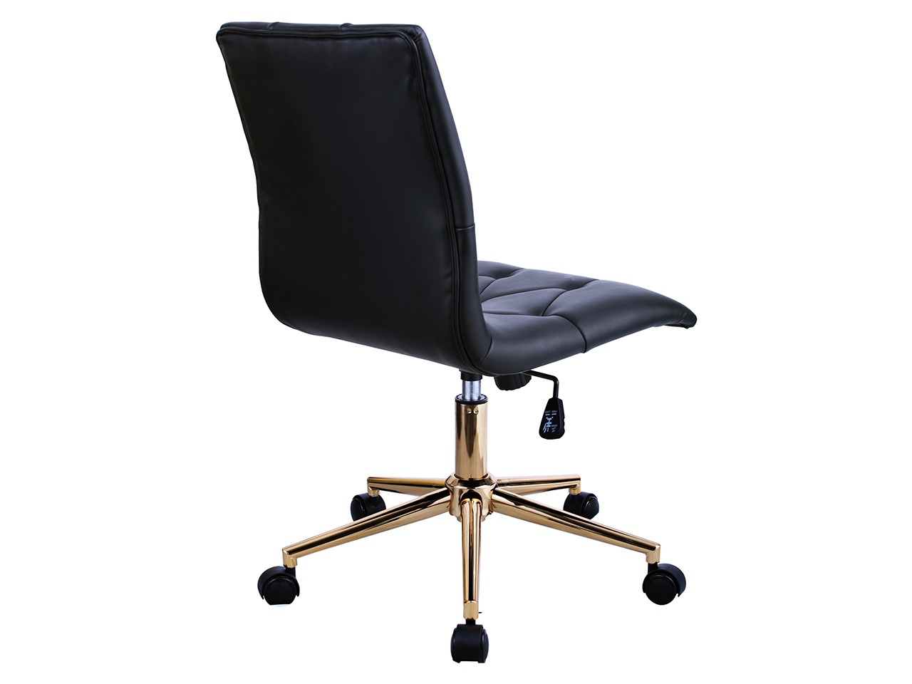 Swivel Height Adjustable Task Chair Armless PU Leather Tufted Office Chair