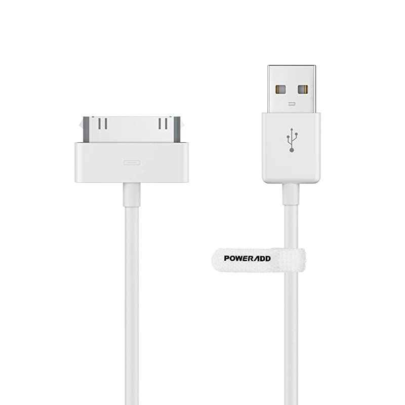 Apple Certified iPhone 4 4s 3G 3GS iPad 1 2 3 iPod Touch Nano 30 Pin Charger USB Sync Cable Charging Cord Dock Adapter Data 4 Feet White (1pcs)