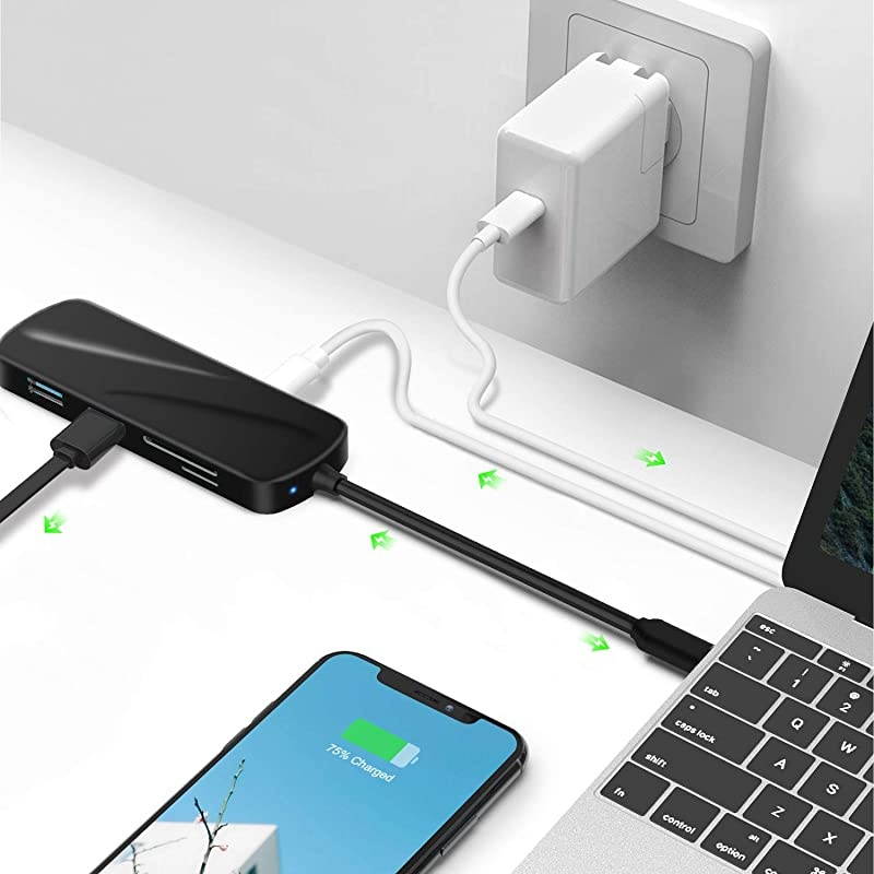 USB C Hub 6in1 USBC Hub for Laptop with 4K HDMI Adapter 2 x USB 30 Ports SDTF Card Reader PD Charging Port Portable TypeC USB Converter for MacBook ProAir XPS ChromeBook etc