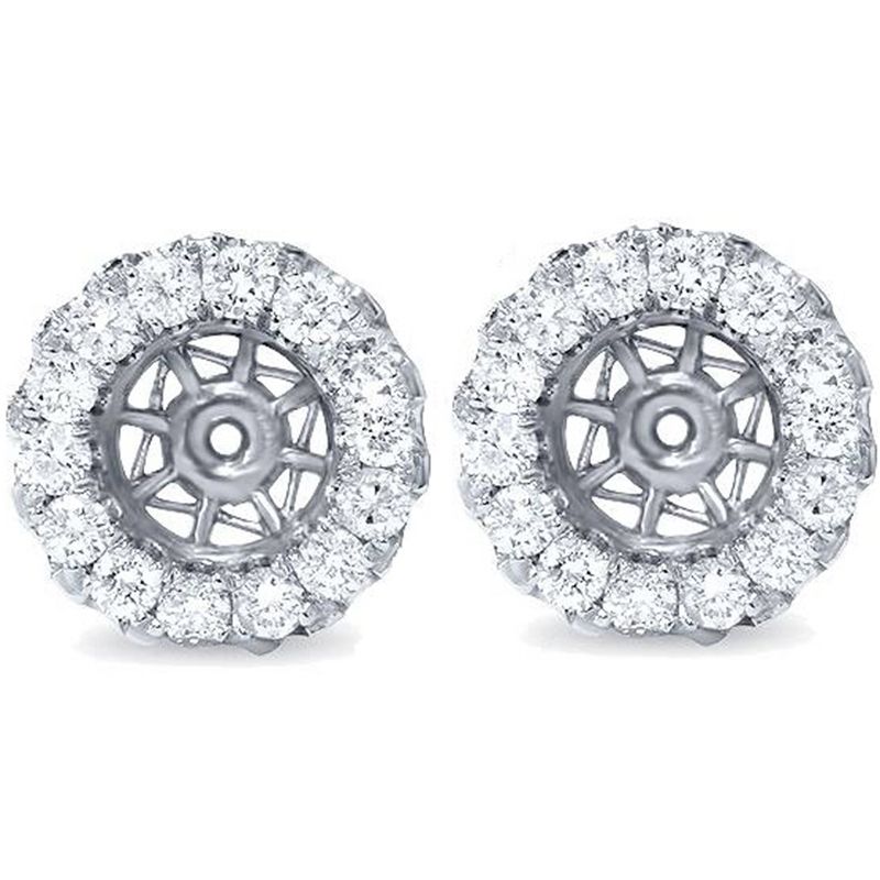 Pompeii3 5/8ct Halo Diamond Earring Jackets 14K White Gold (5.5-7mm)