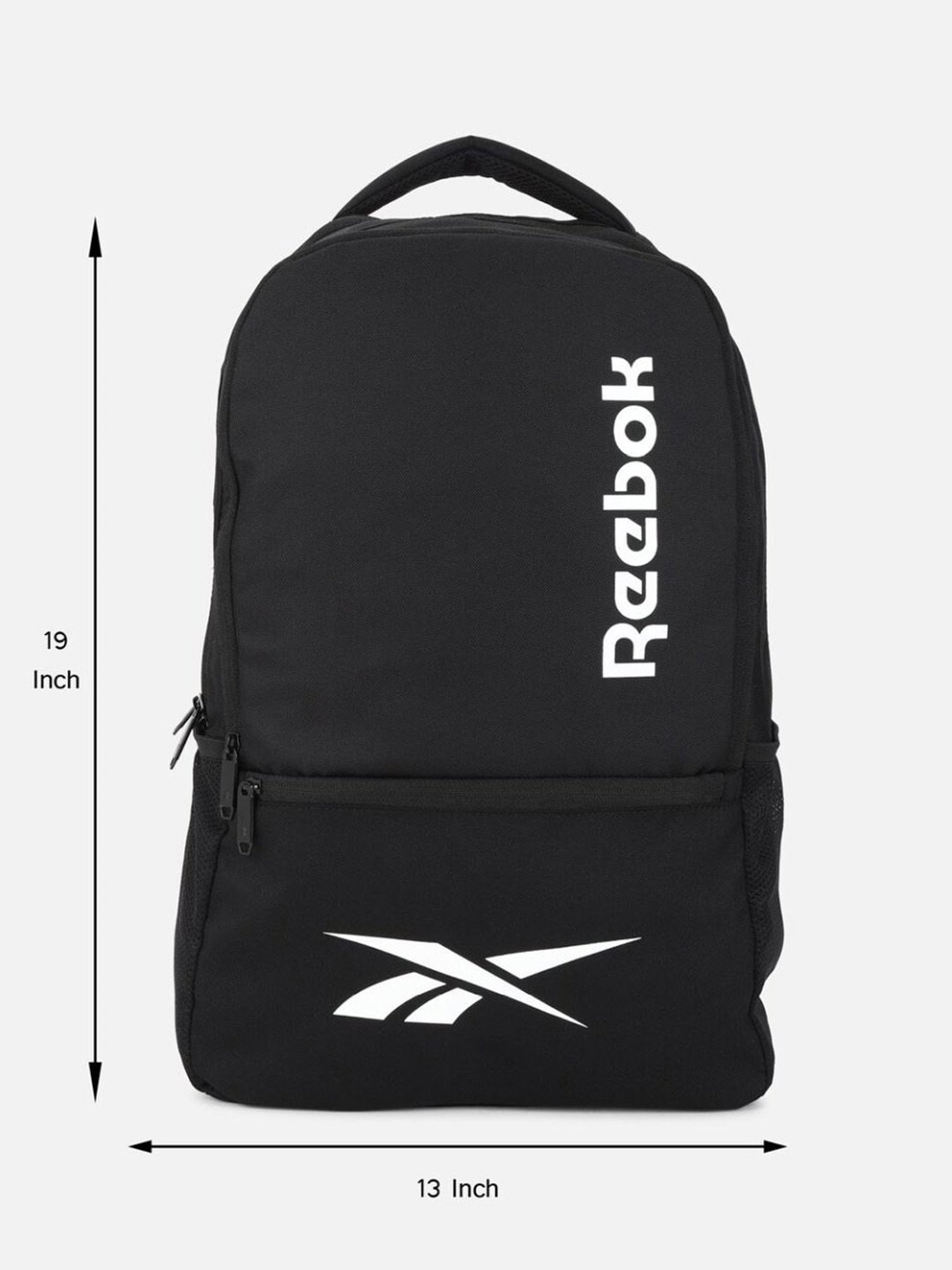 Reebok Black Polyester Solid Backpack