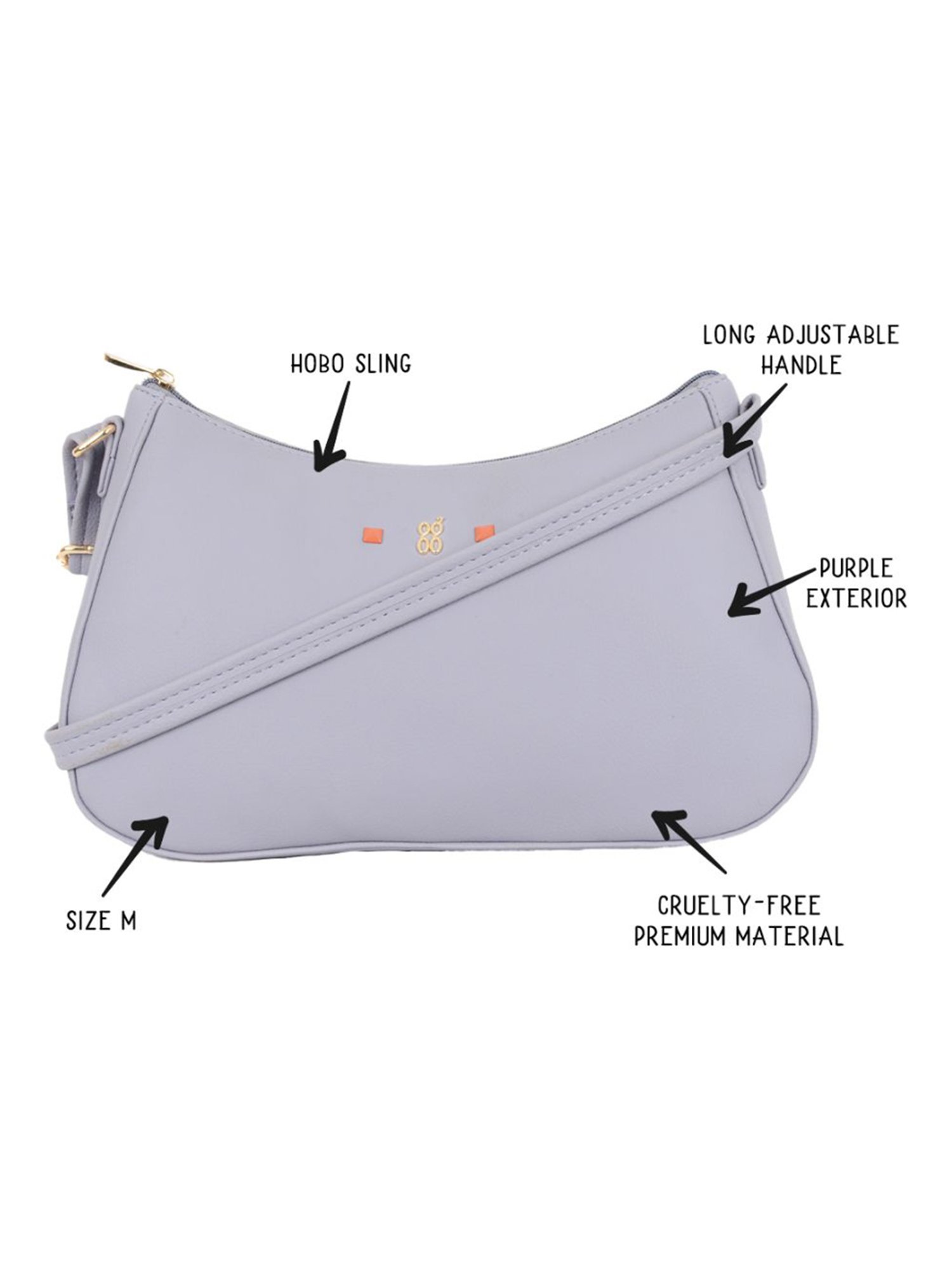 Baggit Purple Medium Hobo Bag