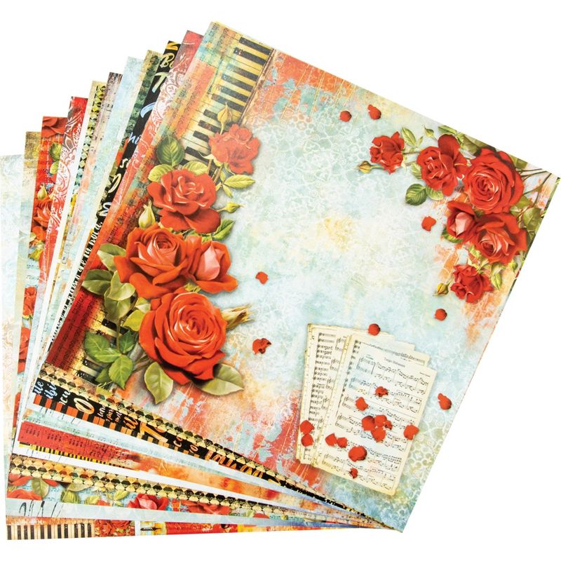 Ciao Bella Double-Sided Paper Pack 90lb 12"X12" 12/Pkg-Tango, 12 Designs/1 Each