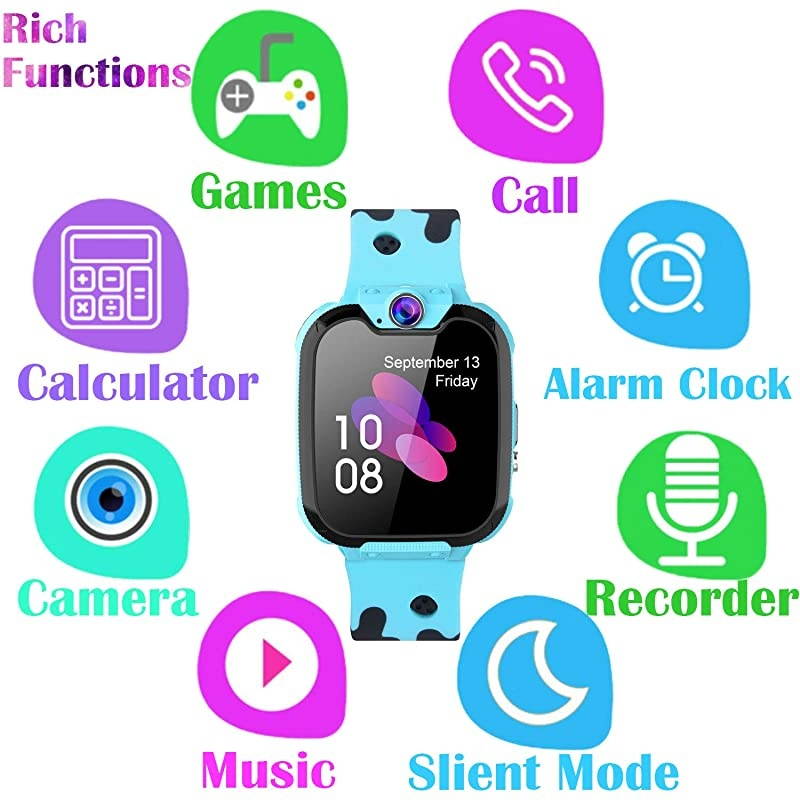 Smart Watch for Boys Girls HD Touch Screen Sports Smartwatch Phone with Call Camera Games Recorder Alarm Music Player for Children Teen Students