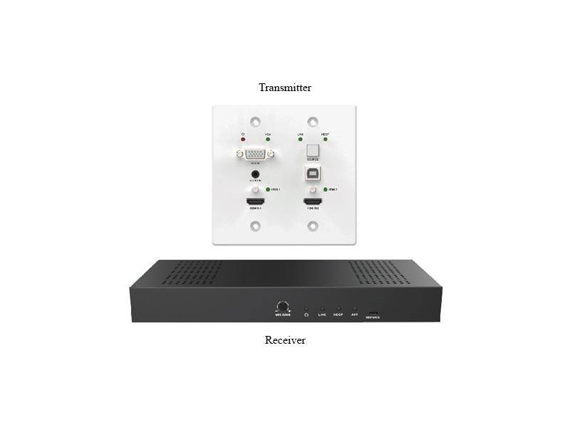 A-NeuVideo ANI-MFAV Multi-Function 4k HDBaseT/HDMI/VGA Extender (Transmitter/Receiver) Kit up to 230ft/70m