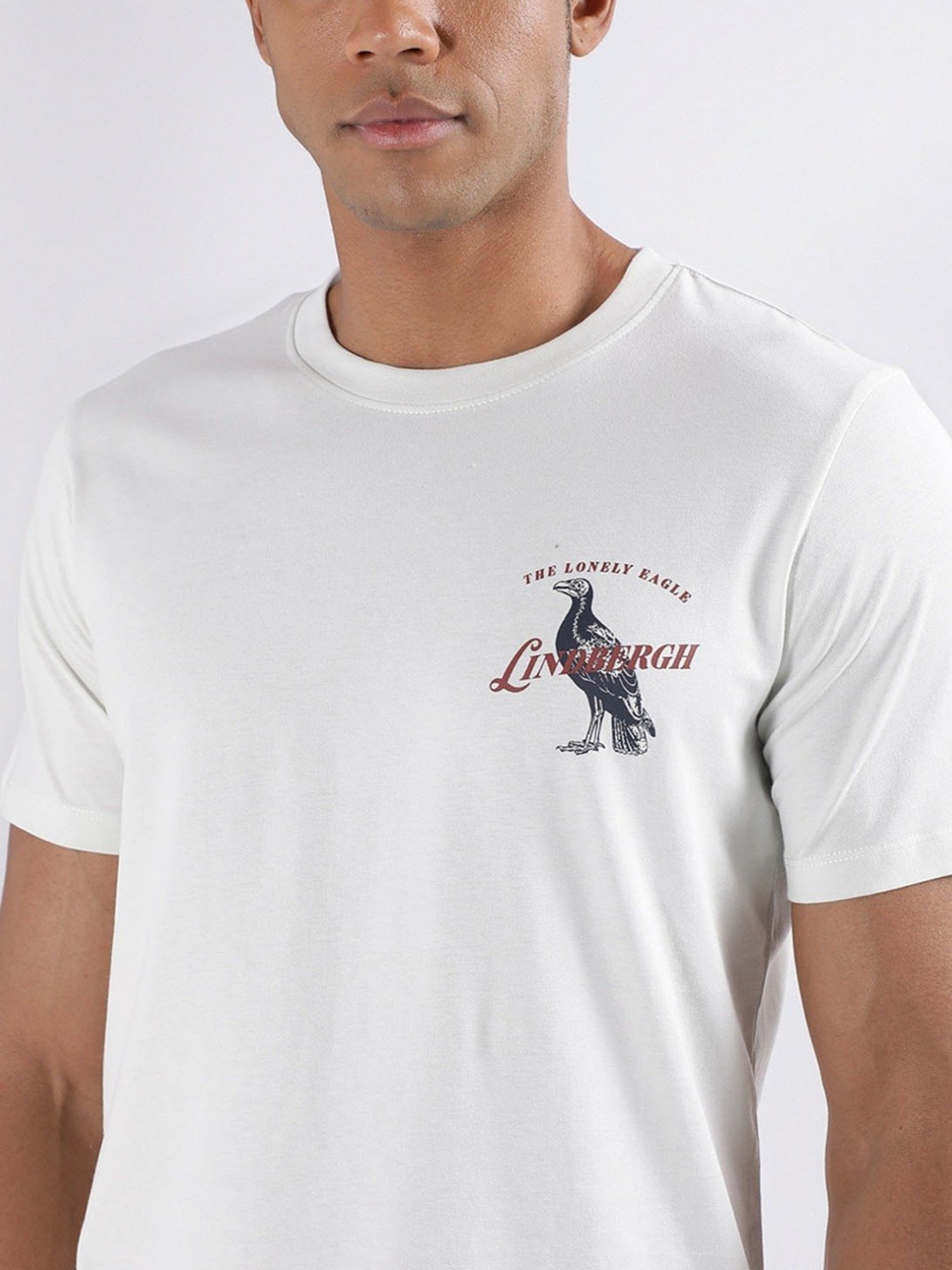 Lindbergh White Cotton Regular Fit T-Shirt