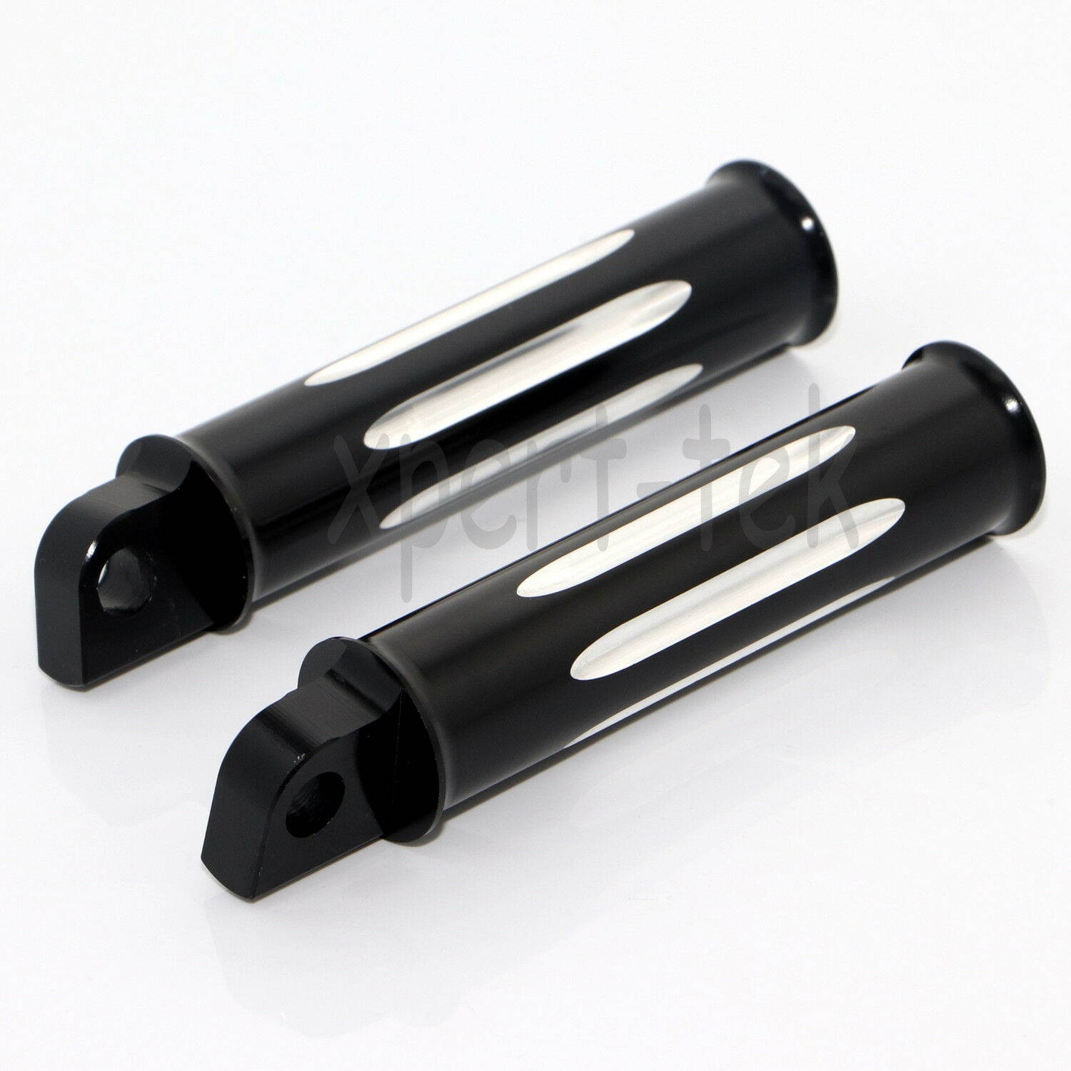 CNC Deep Cut Motorcycle Black Foot Pegs For Harley Chopper Touring Sportster USA