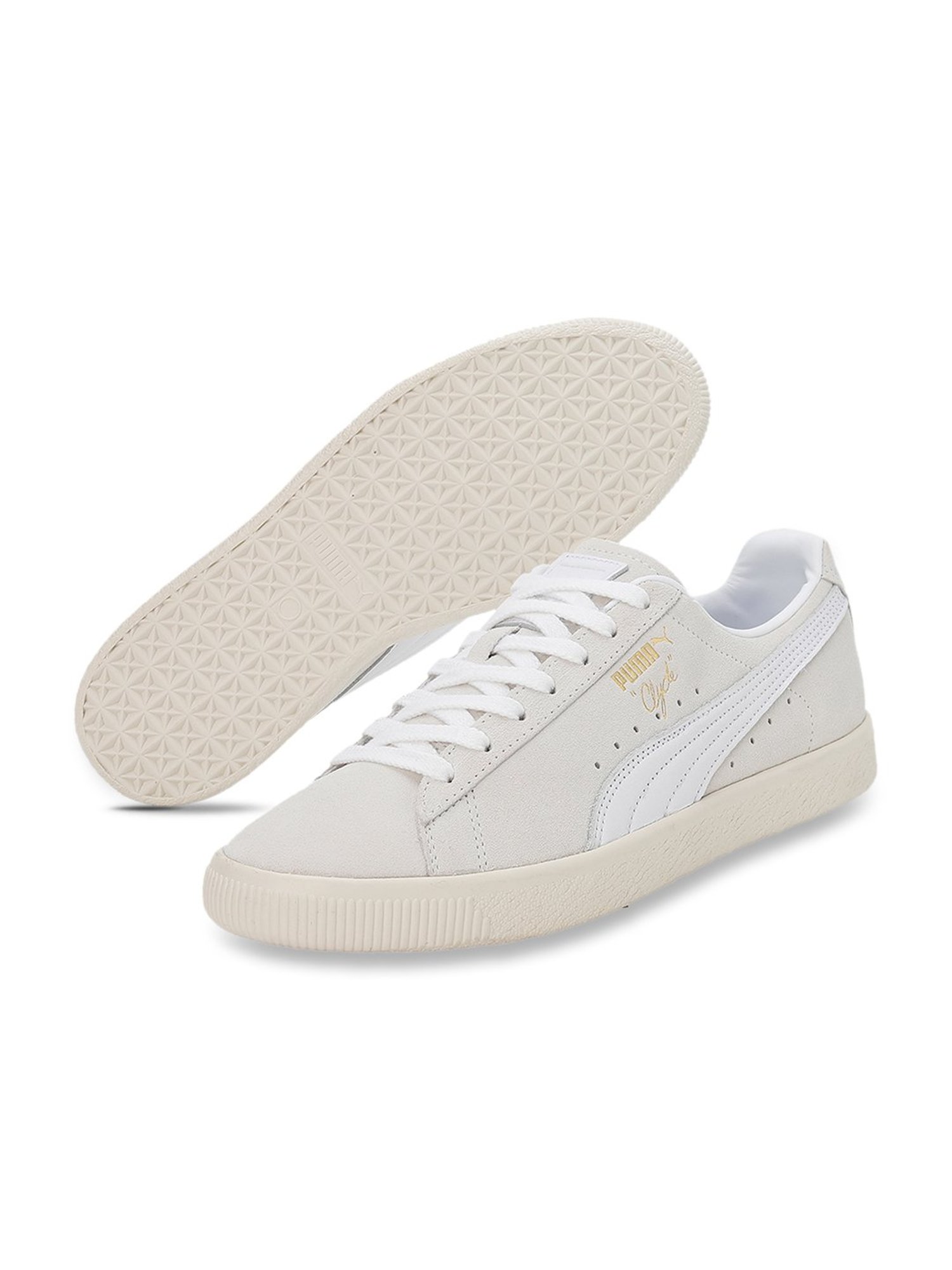 Puma Men's Clyde PRM Off White Casual Sneakers