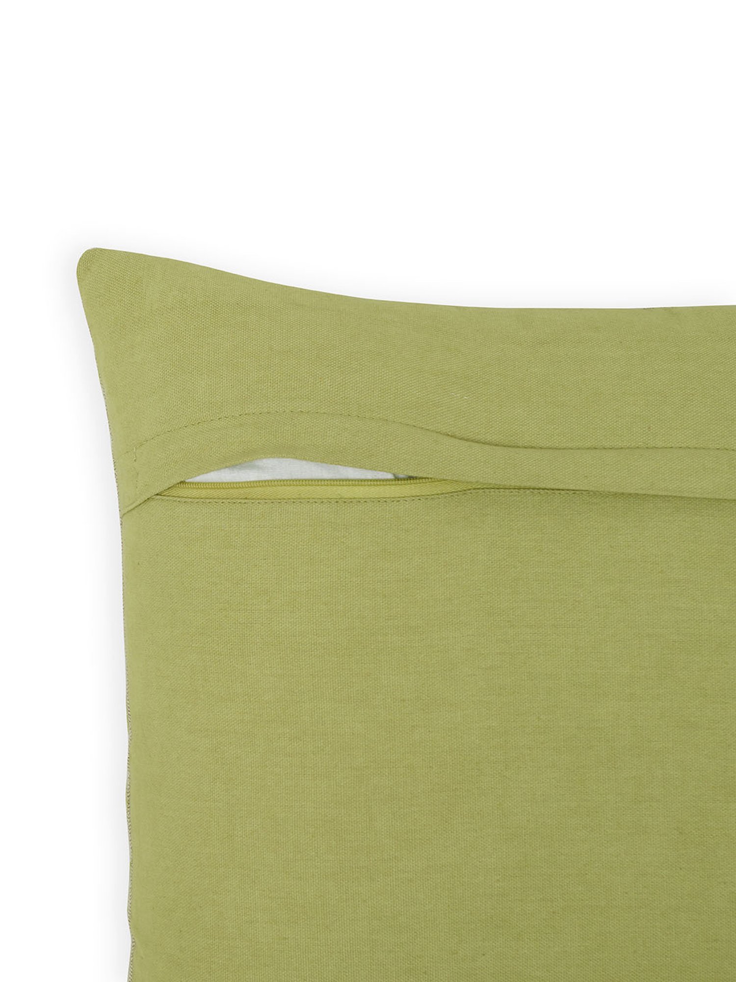 Pure Home and Living Green Velvet Appliqued Cushion Cover