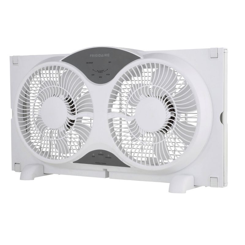 Frigidaire 9" Reversible Twin Window Fan with Remote White
