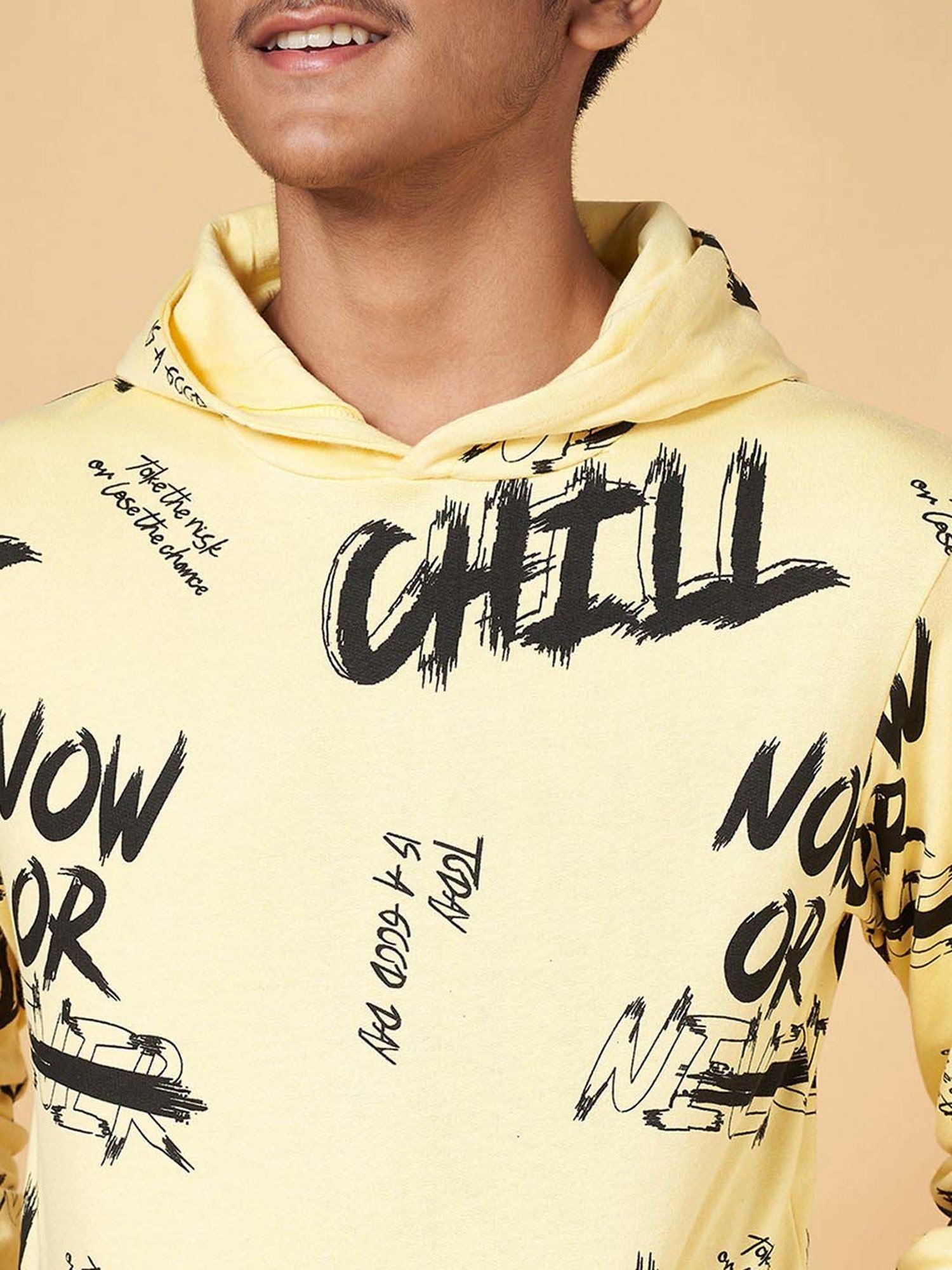 Coolsters by Pantaloons Kids Yellow Cotton Printed Full Sleeves Sweatshirt