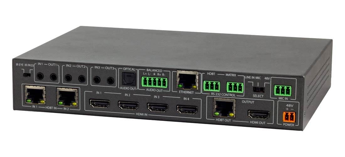 AVPro Edge AC-CX62-AUHD 6x2 4K60 18Gbps HDR HDMI/HDBaseT ConferX Matrix Switcher with IR/PoE/EDID Control