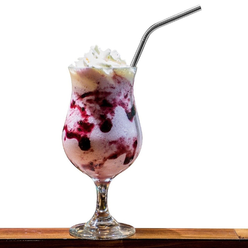 4pcs Stainless Steel Drinking Straws Reusable Curved Straws for 20oz with 1 Cleaners