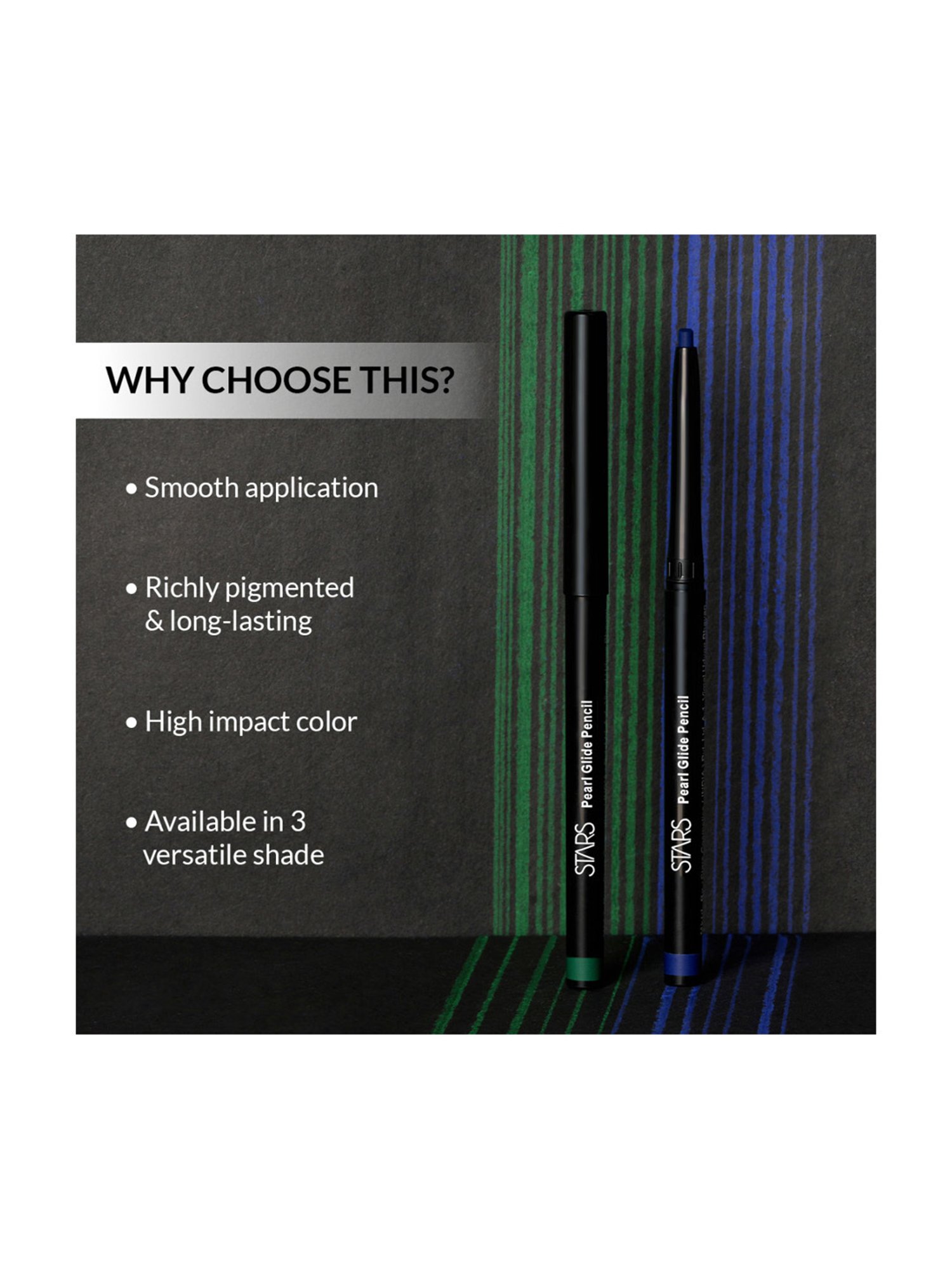 Stars Cosmetics Matte Finish Eye Make Up Pearl Glide Pencil No.5 Emerald - 1.2 gm