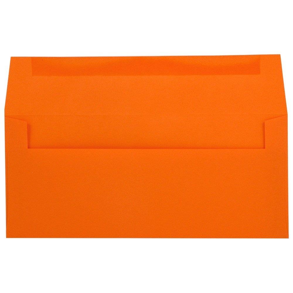 JAM PAPER #10 Business Colored Envelopes - 4 1/8 x 9 1/2 - Orange Recycled - 50/Pack