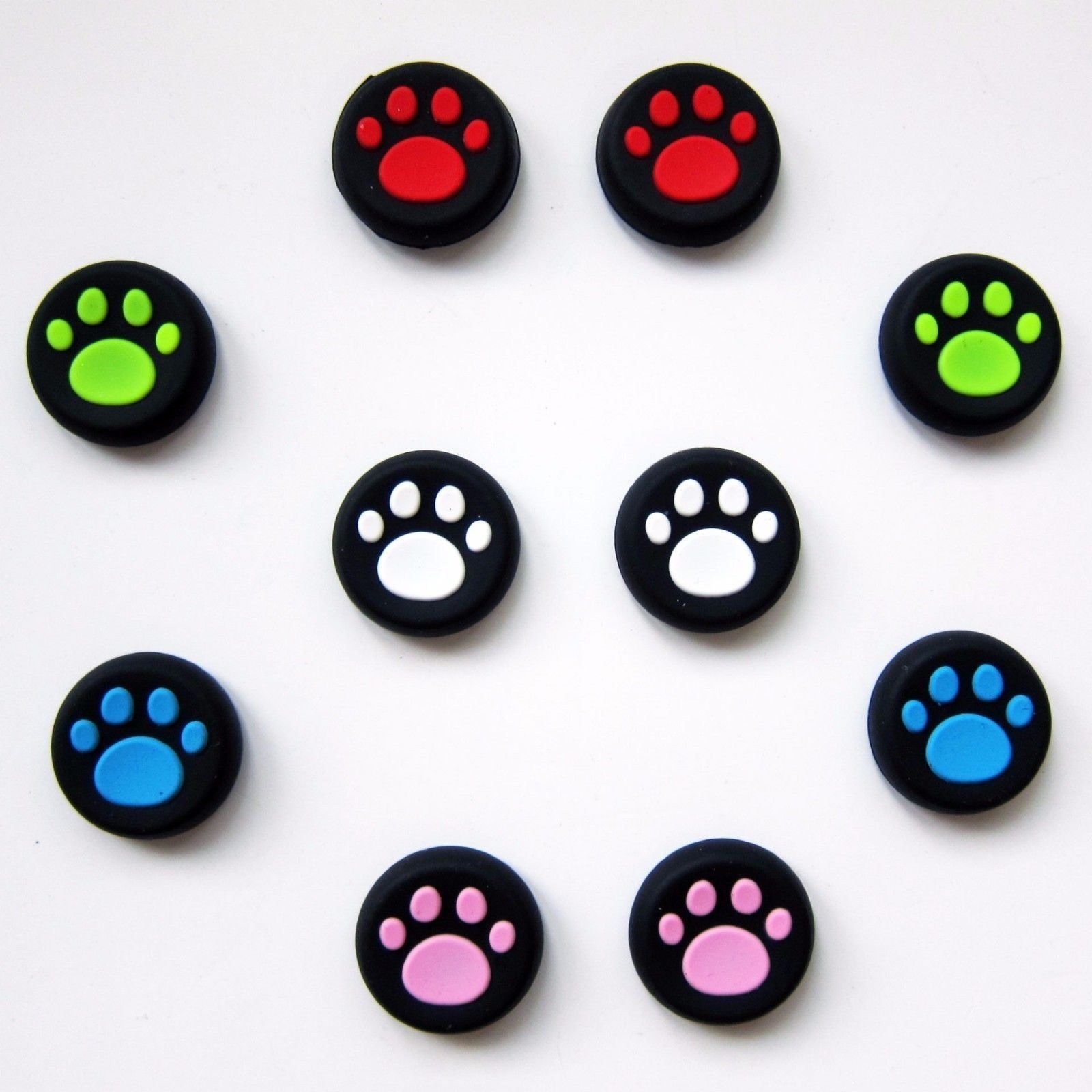 Vivi Audio Thumb Stick Grips Cap Cover Joystick Thumbsticks Caps For PS4 XBOX ONE XBOX 360 PS3 PS2 White Cat Dog Paw 10pcs